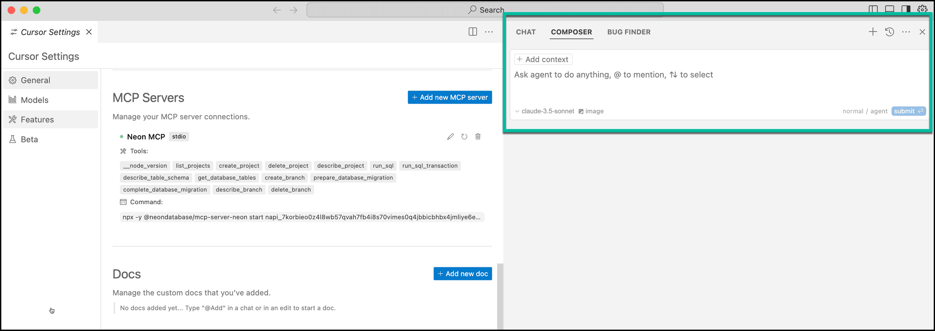 Cursor Composer view